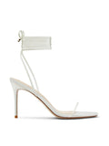 3.0 Barely There Lace Up Heel - White Satin