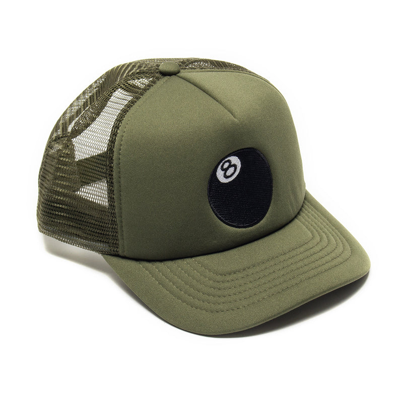 Stussy | 8-Ball Trucker Cap Style # 1311089 Color : Olive