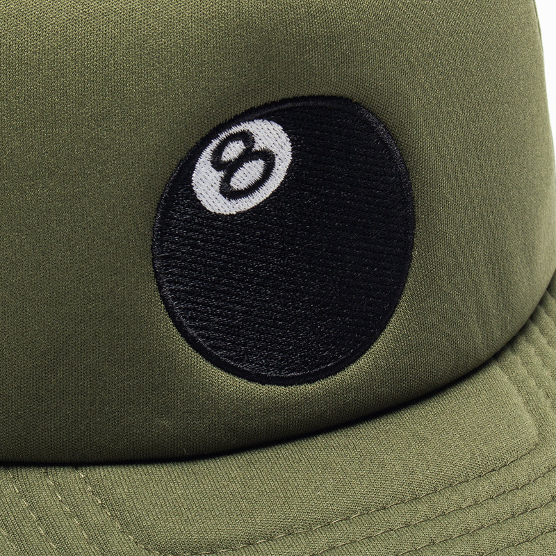 Stussy | 8-Ball Trucker Cap Style # 1311089 Color : Olive
