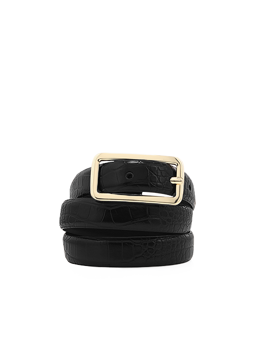 ADA BELT - BLACK CROC SHINE-GOLD-BELTS-Billini-Billini