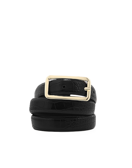 ADA BELT - BLACK CROC SHINE-GOLD-BELTS-Billini-Billini