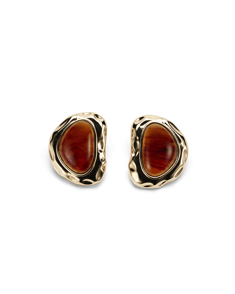ALEX EARRINGS - GOLD-CHOCOLATE-JEWELLERY-Billini-Billini