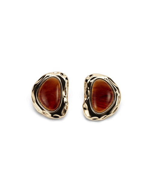 ALEX EARRINGS - GOLD-CHOCOLATE-JEWELLERY-Billini-Billini