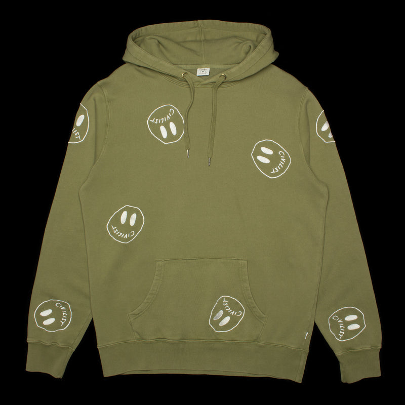 Civilsit | Allover Smiler Hoodie Color : Olive