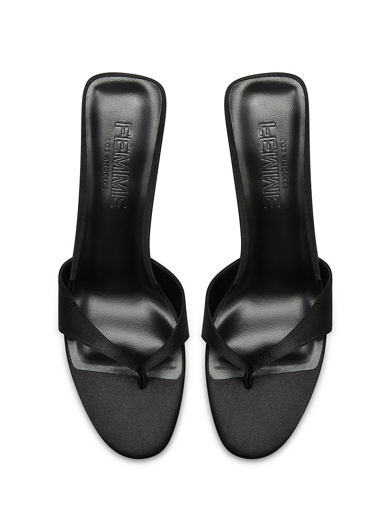 Almalfi Slipper - Satin Black