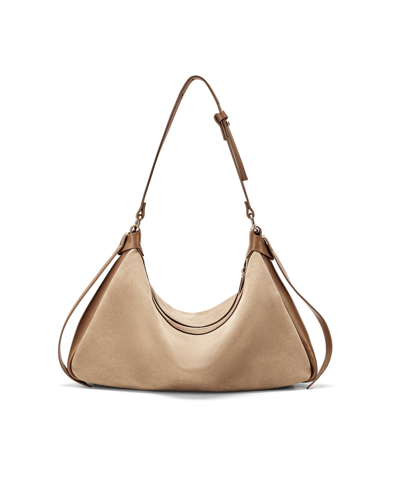 ANINE SHOULDER BAG - CAMEL SUEDE-CAMEL-Handbags-Billini-Billini