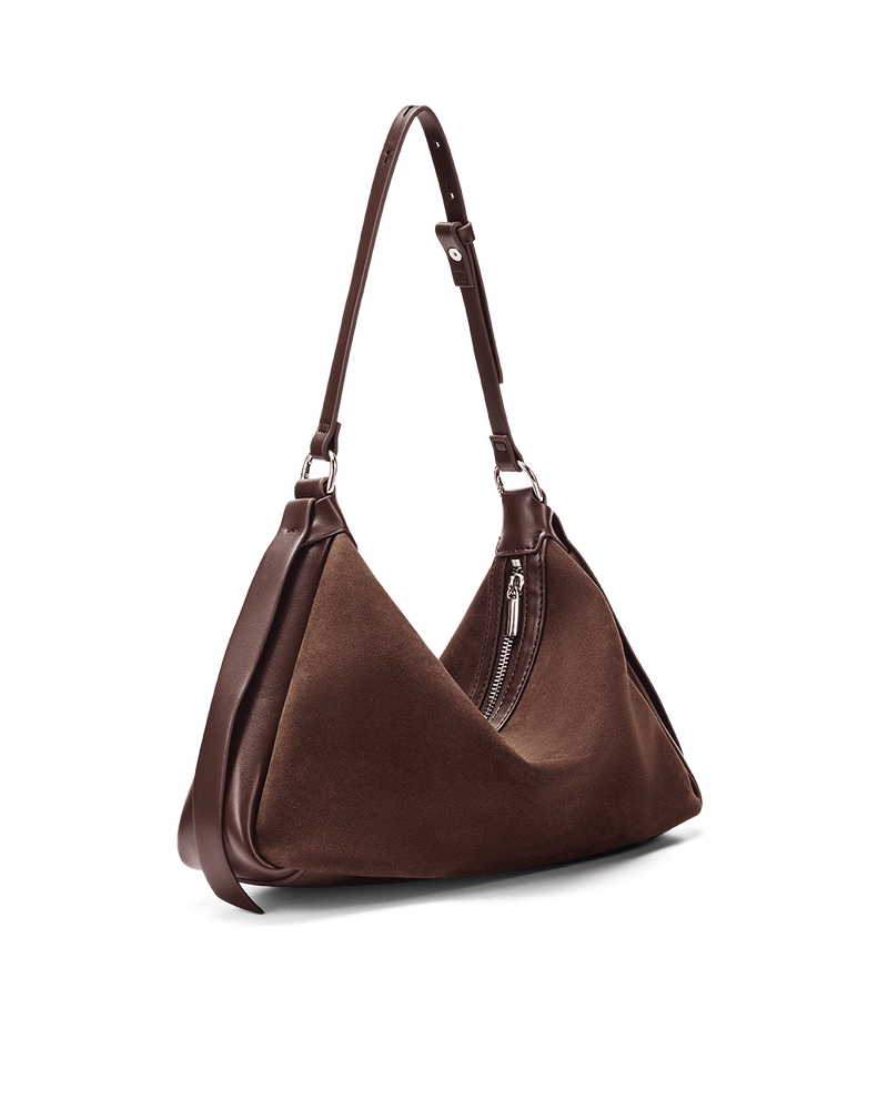 ANINE SHOULDER BAG - MAHOGANY SUEDE-Handbags-Billini-Billini