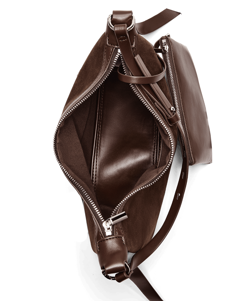 ANINE SHOULDER BAG - MAHOGANY SUEDE-Handbags-Billini-Billini