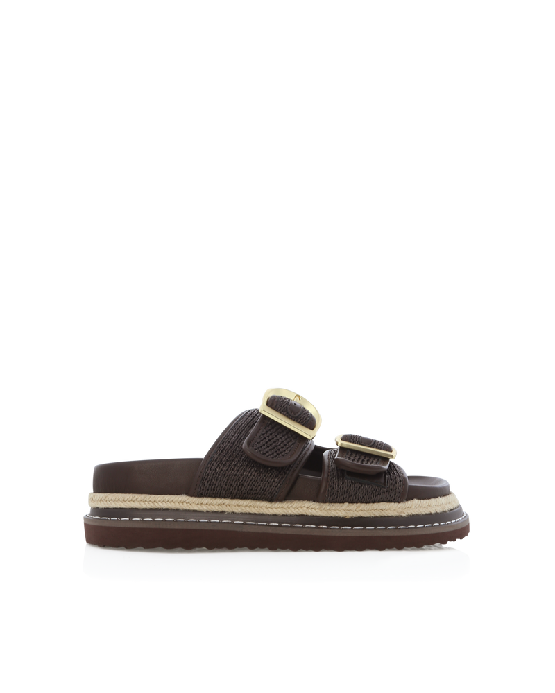 ANORA - CHOCOLATE RAFFIA-Sandals-Billini-Billini