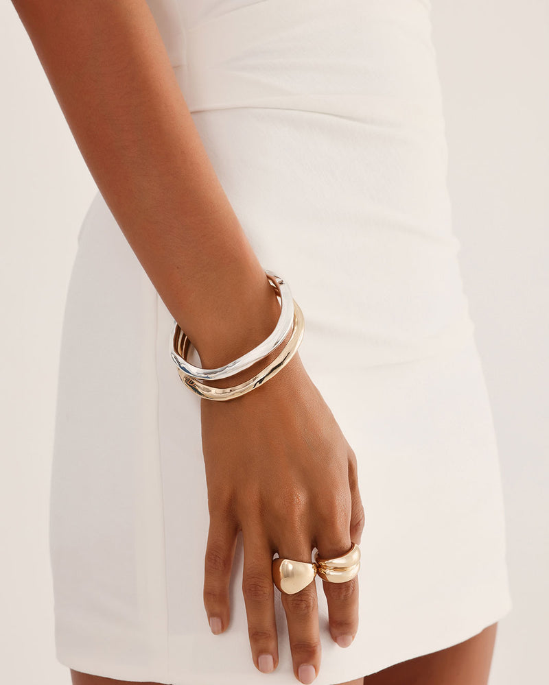 AVA BANGLE 2 PACK - GOLD-SILVER-JEWELLERY-Billini-Billini