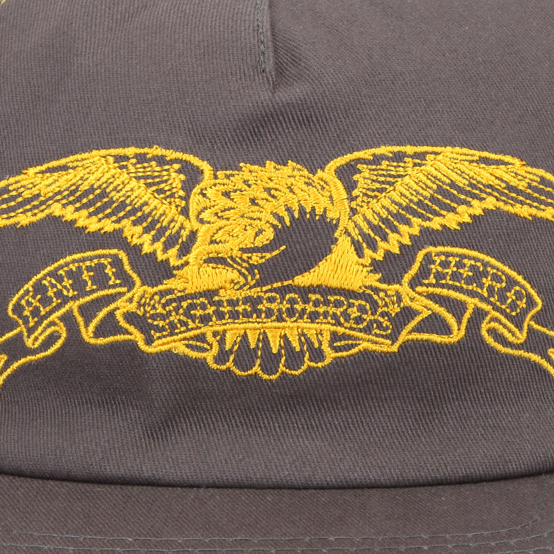 Anti Hero | Basic Eagle Snapback Hat Grey / Gold