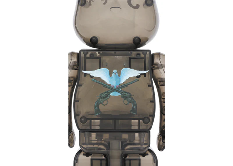 Bearbrick 3. Paradis x Roarguns 100% & 400% Set Clear Black