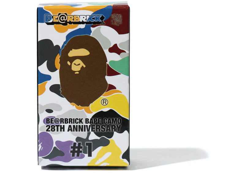 Bearbrick A Bathing Ape 28th Anniversary Camo #1 100% Purple/Grey