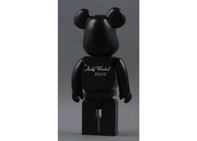 Bearbrick Andy Warhol by Hysteric Glamour 50% & 400% Set Black