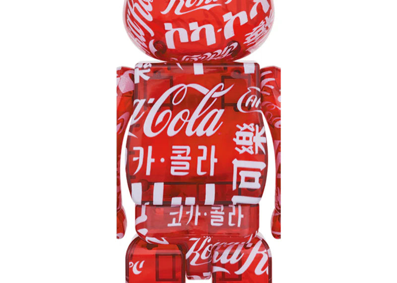 Bearbrick atmos x Coca-Cola 100% & 400% Set Clear/Red