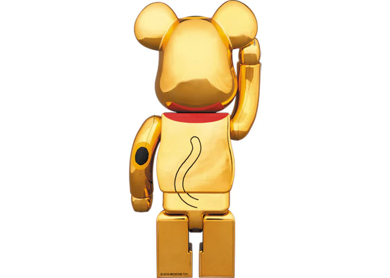 Bearbrick Beckoning Cat Gold-plated Six 400% Gold