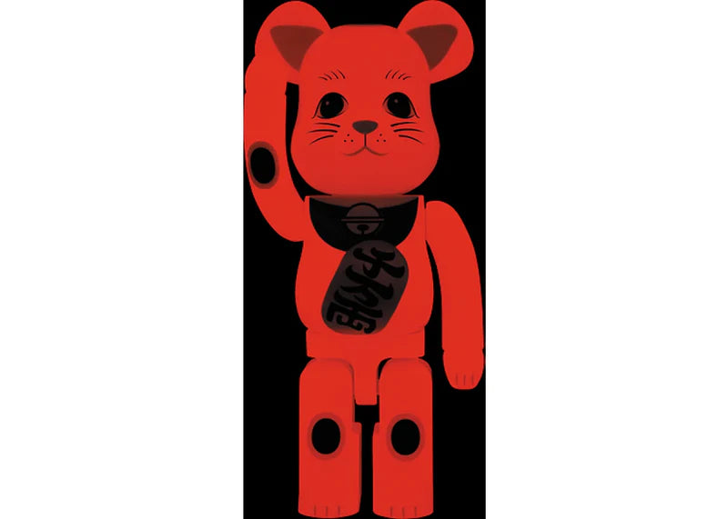 Bearbrick Beckoning Cat Phosphorescent 1000% Red