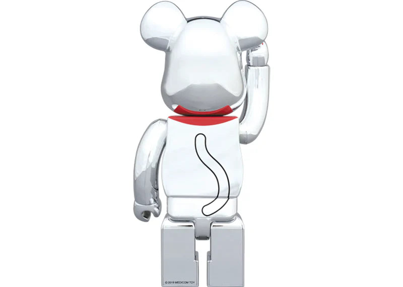 Bearbrick Beckoning Cat Silver Plating 4 400% Silver