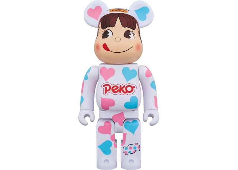 Bearbrick Costume Peko-chan Heart 100% & 400% Set White