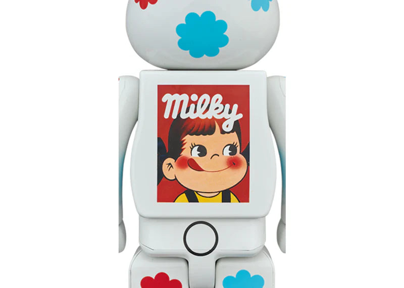 Bearbrick Costume Peko-Chan Milky White Plated 100% & 400% Set White