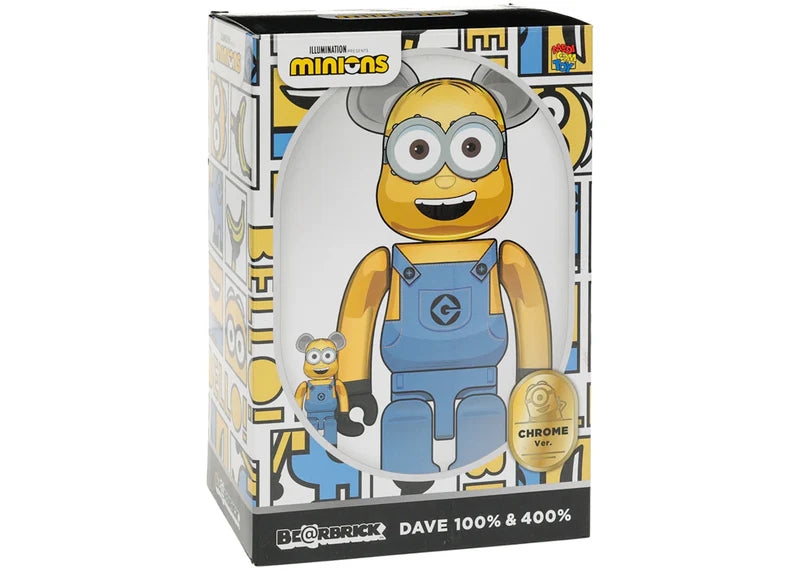 Bearbrick DAVE 100% & 400% Set CHROME Ver.