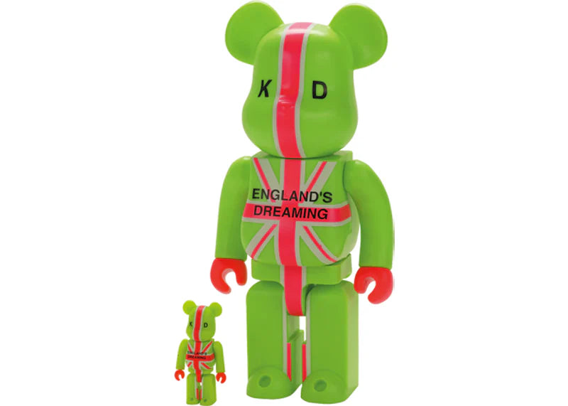 Bearbrick England's Dreaming KD 100% & 400% Set Green