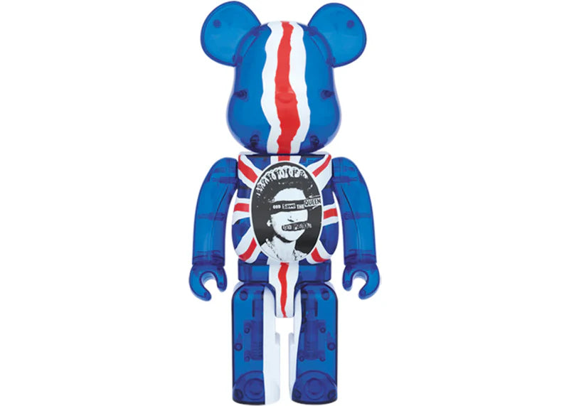 Bearbrick God Save The Queen Clear Ver. 100% & 400% Set Blue