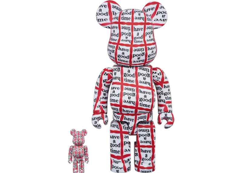Bearbrick Have A Good Time 100% & 400% Set White