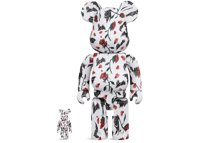 Bearbrick KIDILL x ERI WAKIYAMA 100% & 400% Set BAT & ROSE WHITE