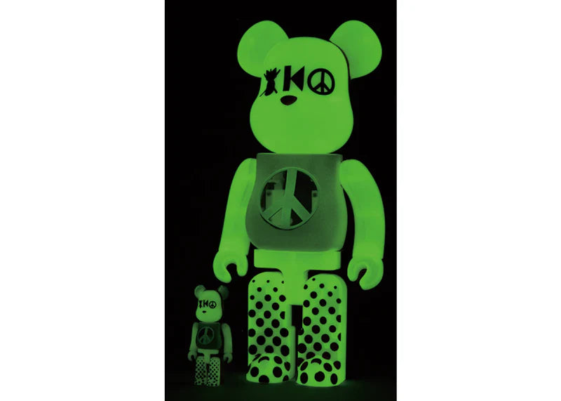Bearbrick Kinetics (Glow In The Dark) 100% & 400% Set Pink
