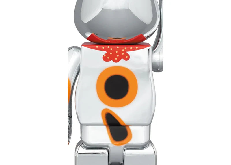 Bearbrick Lucky Cat Good Luck Ten Million Ryo 100% & 400% Set Silver Plated