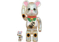 Bearbrick Maneki Neko 100% & 400% Set Transparent Plating