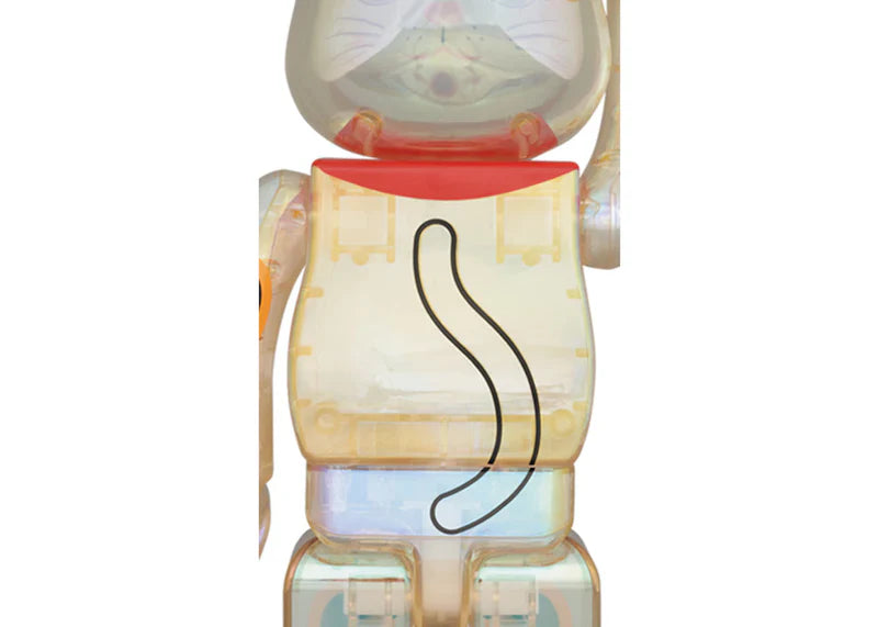 Bearbrick Maneki Neko 100% & 400% Set Transparent Plating