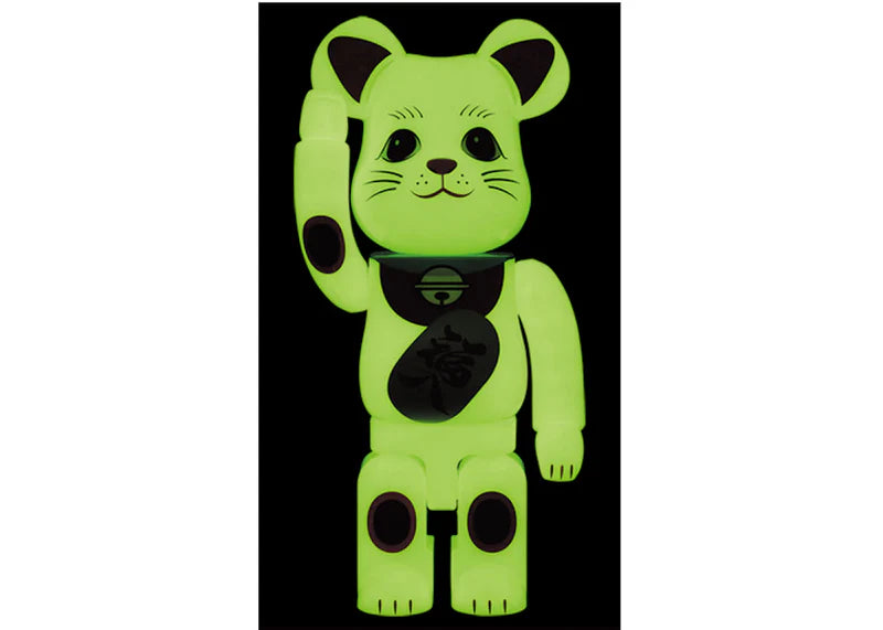 Bearbrick Maneki Neko Fukuiri Phosphorescent Glow 400%