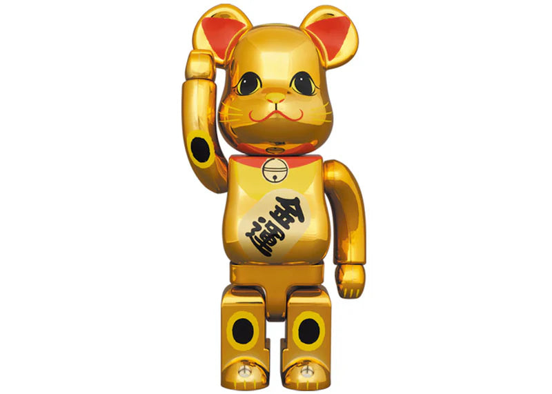 Bearbrick Maneki Neko Gold Luck 400% Gold Plated