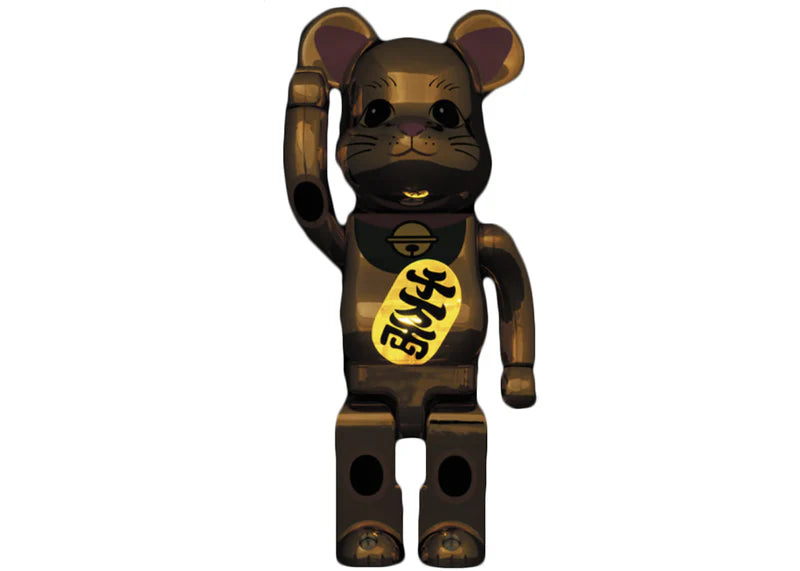 Bearbrick Maneki Neko Gold Plated Luminous 400%