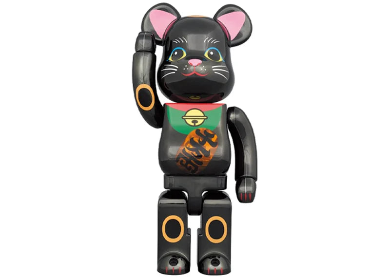 Bearbrick Maneki Neko Luminous 400% Black Plated