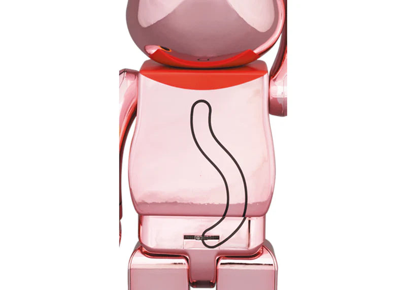 Bearbrick Maneki Neko Peach Gold Plated Luminous 400%