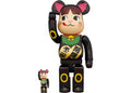 Bearbrick Maneki Neko Peko-chan 100% & 400% Set Black