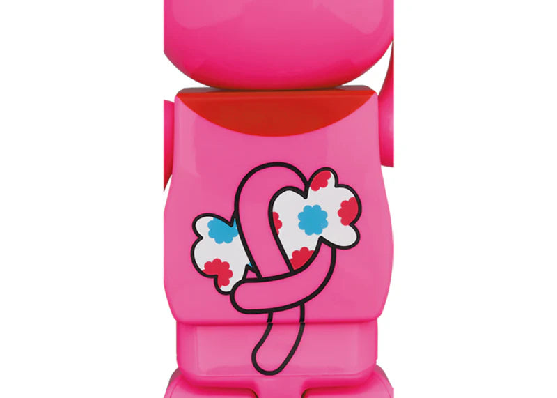 Bearbrick Maneki Neko Peko-chan 100% & 400% Set Flurescent Pink