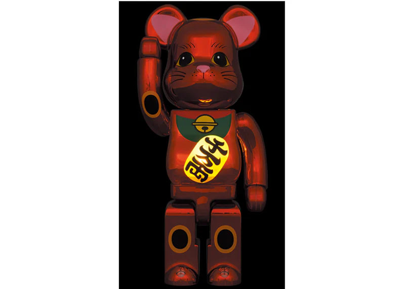 Bearbrick Maneki Neko Plum Gold Plating Luminous 400%