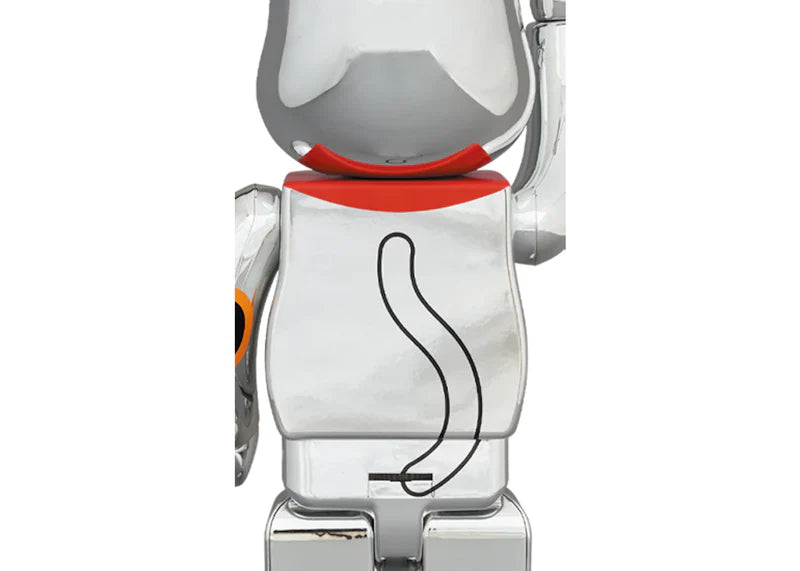 Bearbrick Maneki Neko Silver Plated Luminous 400%