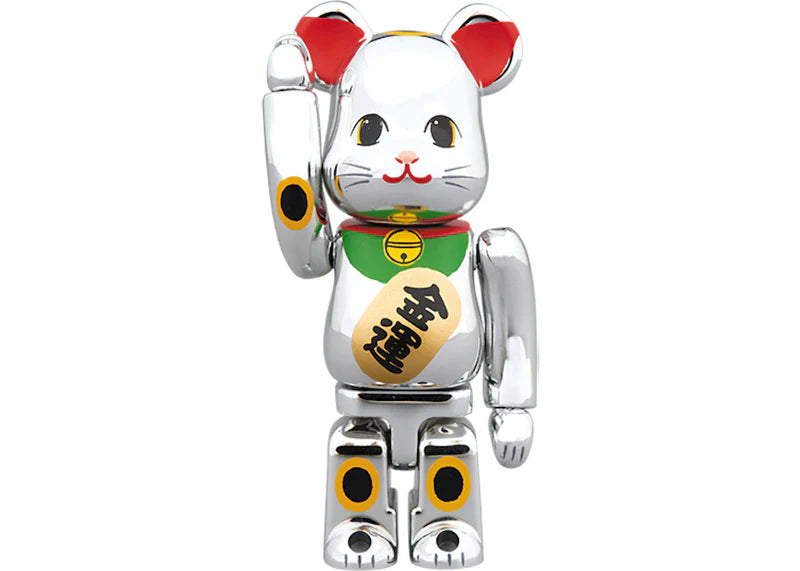 Bearbrick Maneki Neko Silver Plating 100% & 400% Silver