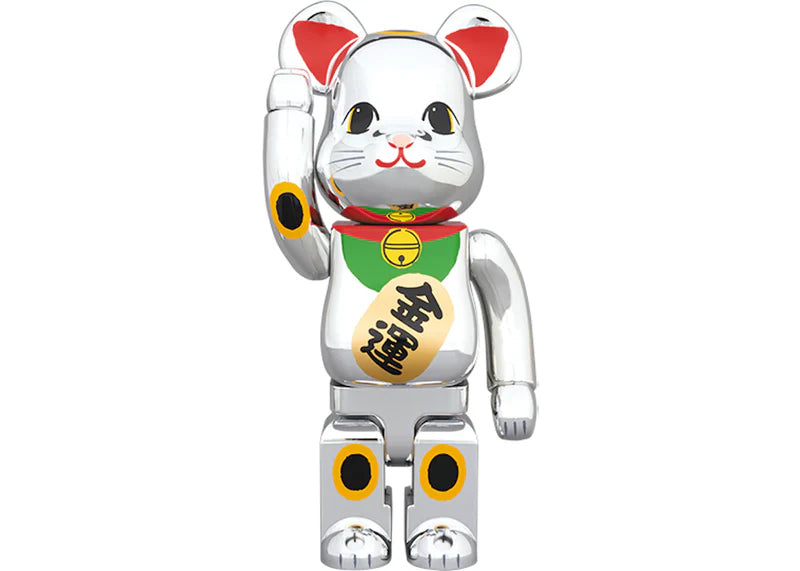 Bearbrick Maneki Neko Silver Plating 100% & 400% Silver
