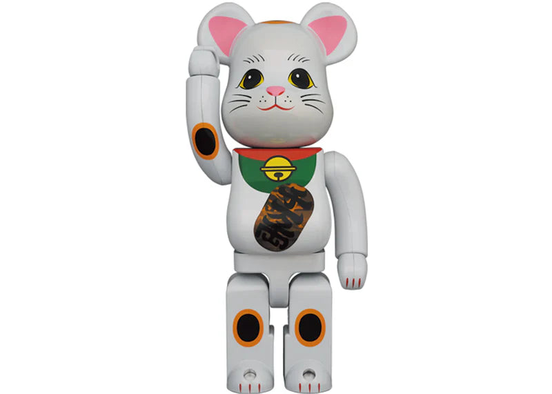 Bearbrick Maneki Neko White Plated Luminous 400%
