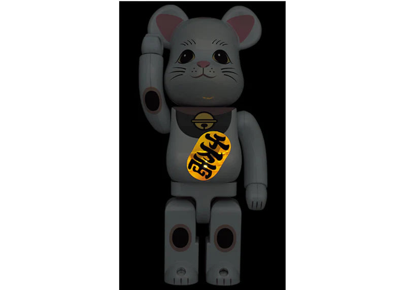 Bearbrick Maneki Neko White Plated Luminous 400%