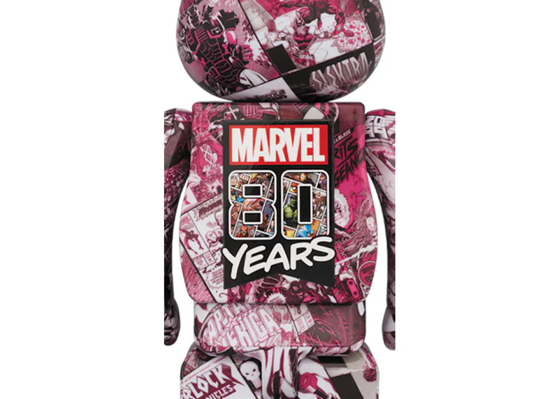Bearbrick MARVEL 80TH ANNIVERSARY 100% & 400% Set Red Multicolor