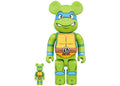 Bearbrick Medicom TMNT Leonardo 100% & 400% Set Green