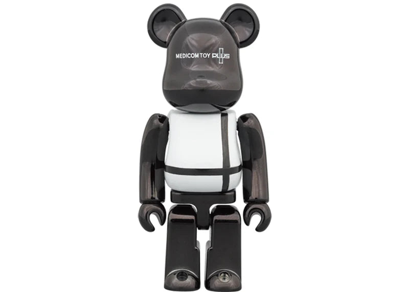 Bearbrick Medicom Toy Plus 100% & 400% Set Black Chrome Ver.
