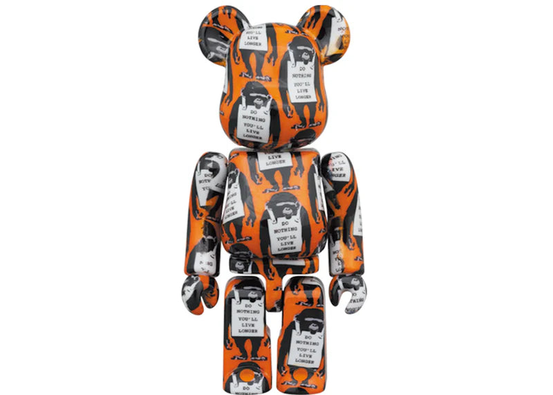 Bearbrick Monkey Sign 100% & 400% Set Orange